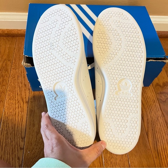 Adidas Originals Stan Smith Mens Sneaker 8‎ White Green Athletic Leather Lace Up - Picture 14 of 17